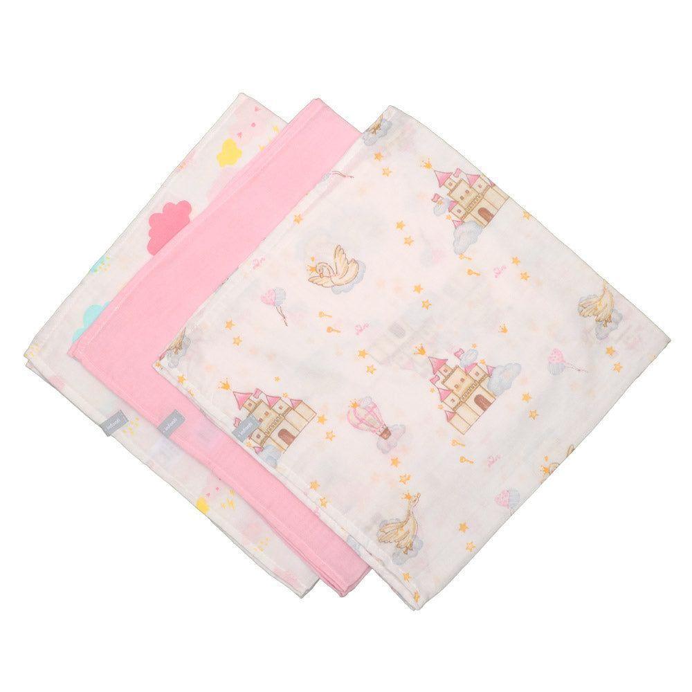 Pack 3 Tutos Infanti Algod n Muselina 75x75cm Rosado-1