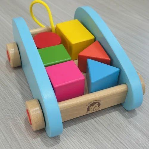 Juego De Arrastre Con Bloques Madera Multicolor-1