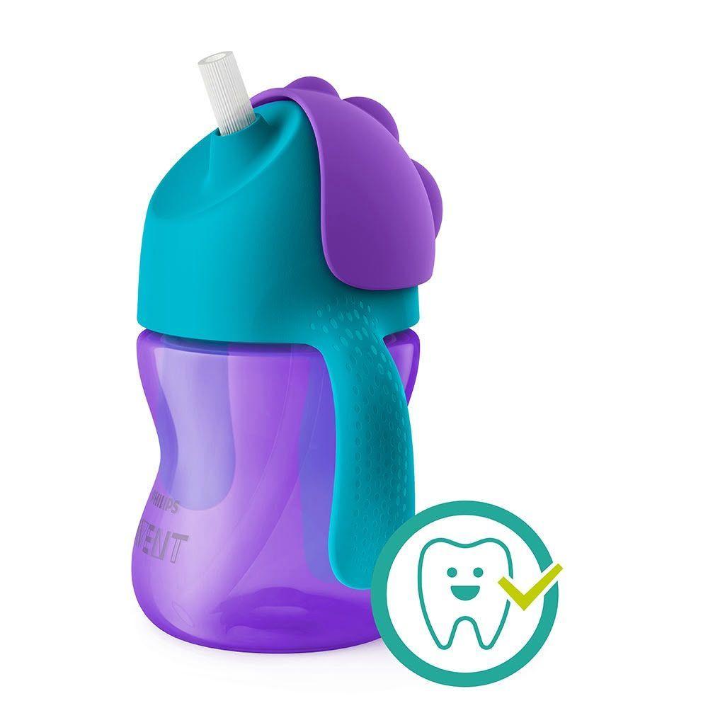Vaso con bombilla y asas Morado 200ml Avent-3