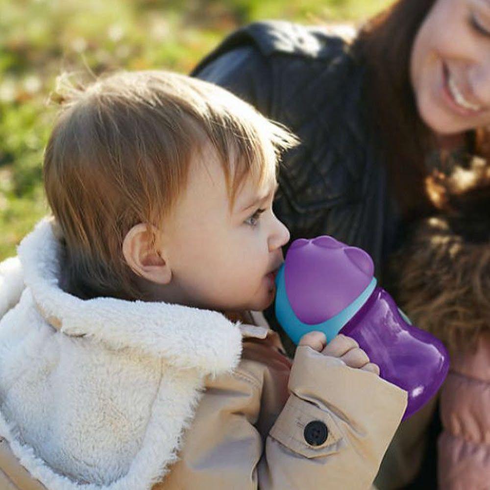 Vaso con bombilla y asas Morado 200ml Avent-4