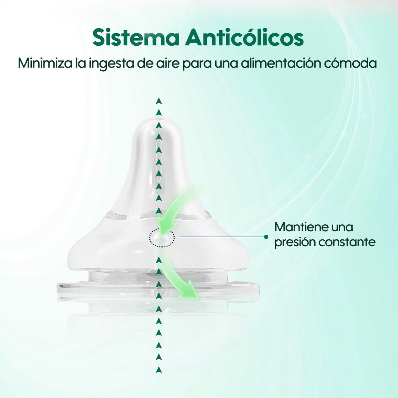 Mamadera Antic lico De Vidrio Silicona Aiwibi 120ml-3