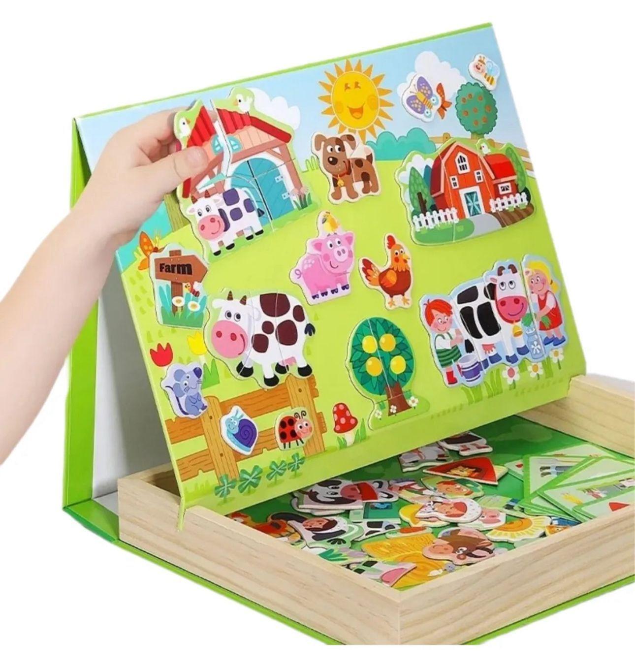 Juego Puzzle Imantado Animales De La Granja Didactico-2