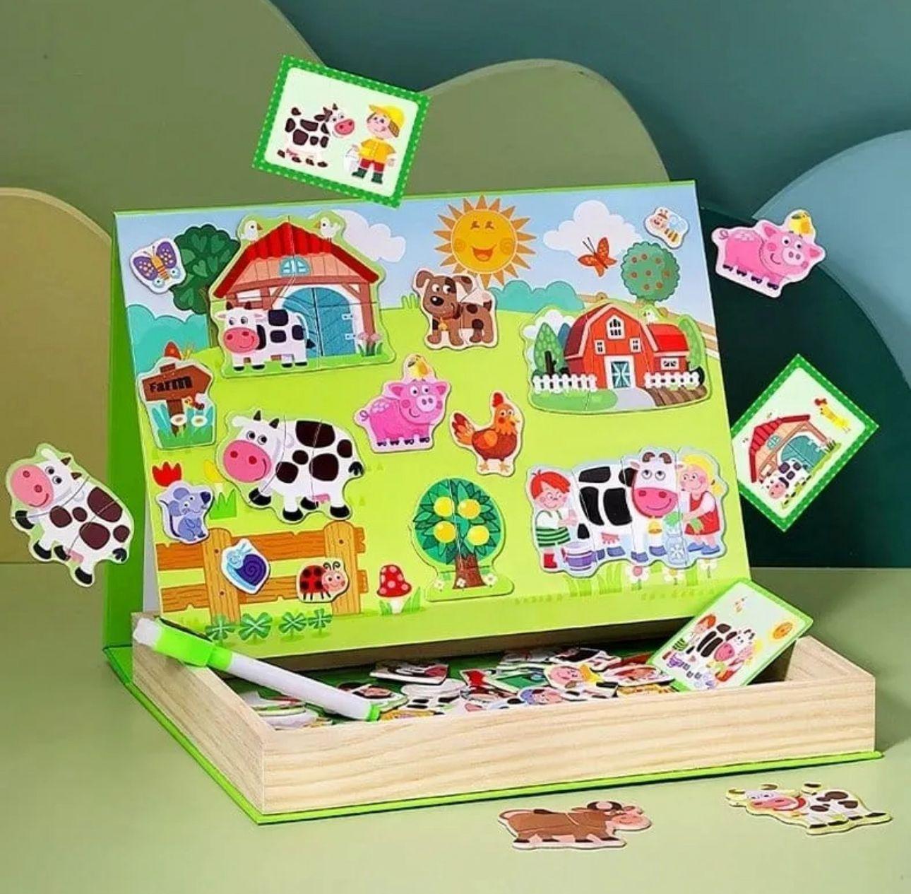 Juego Puzzle Imantado Animales De La Granja Didactico-4