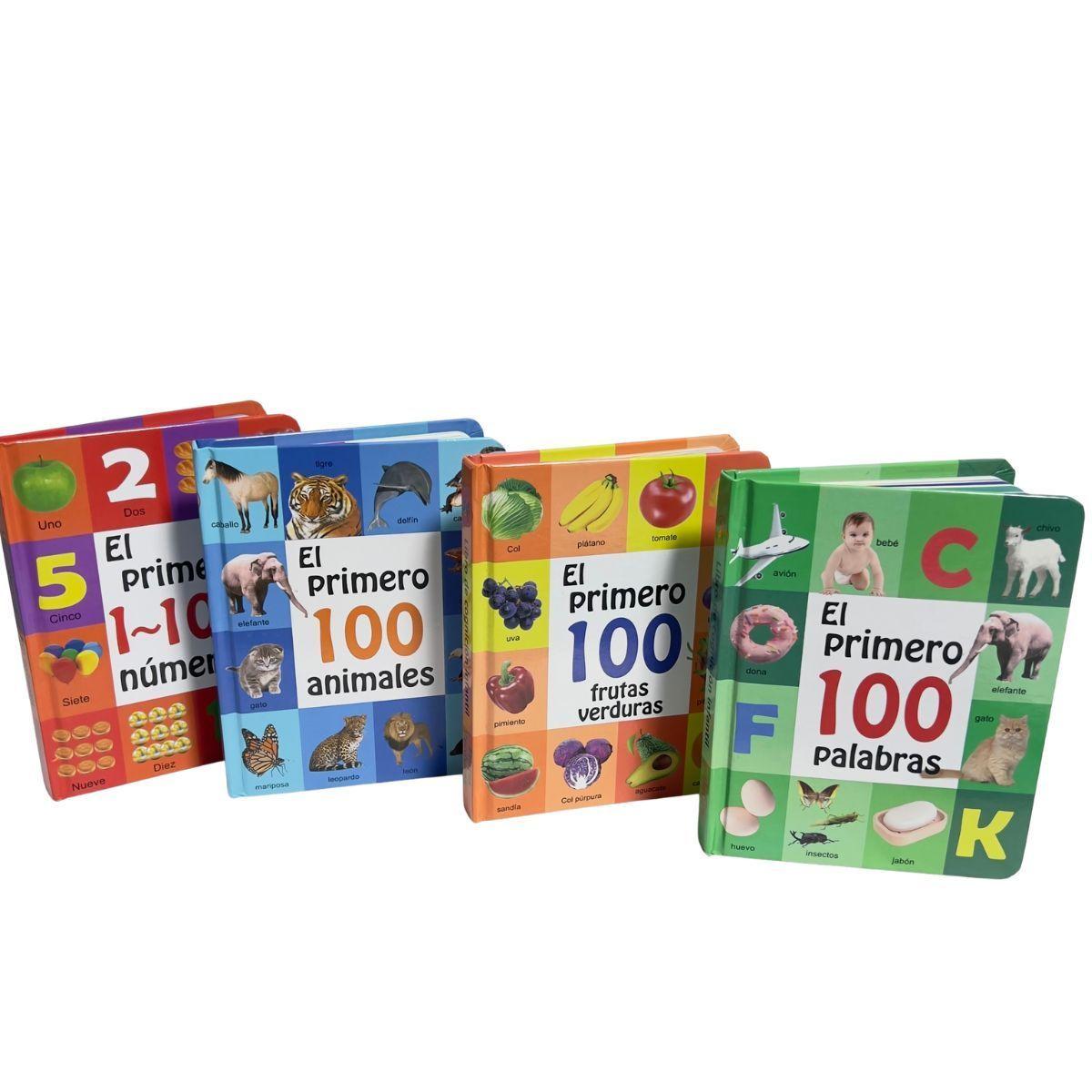 Pack 4 Libros Animales frutas palabras numeros Tapa Dura-0