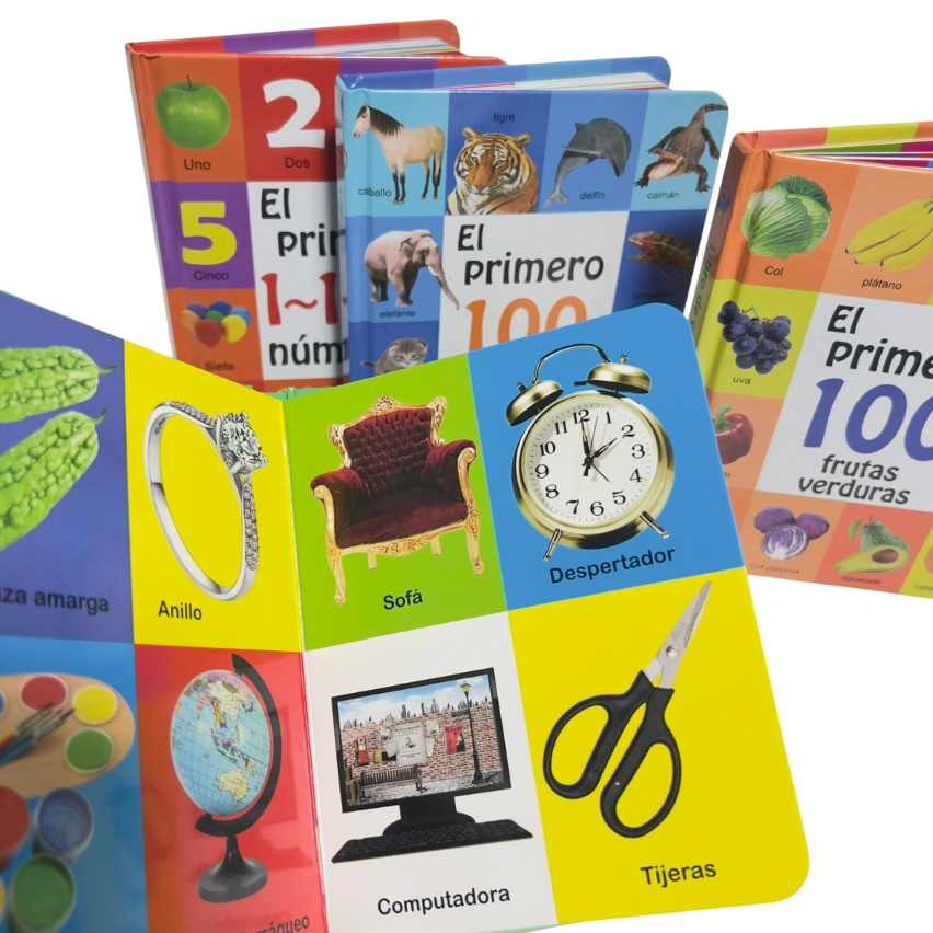 Pack 4 Libros Animales frutas palabras numeros Tapa Dura-1