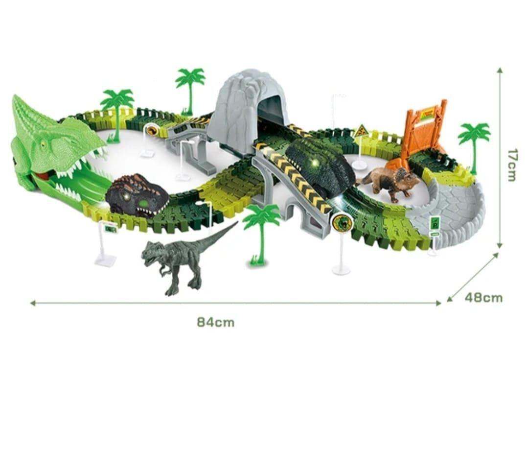 Pista Auto Dinosaurio Flexible Con Luz Led Juguete Niños-3