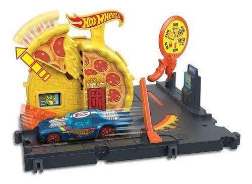 Pista De Autos Hot Wheels City Estación Juguete Con Auto pizza-2