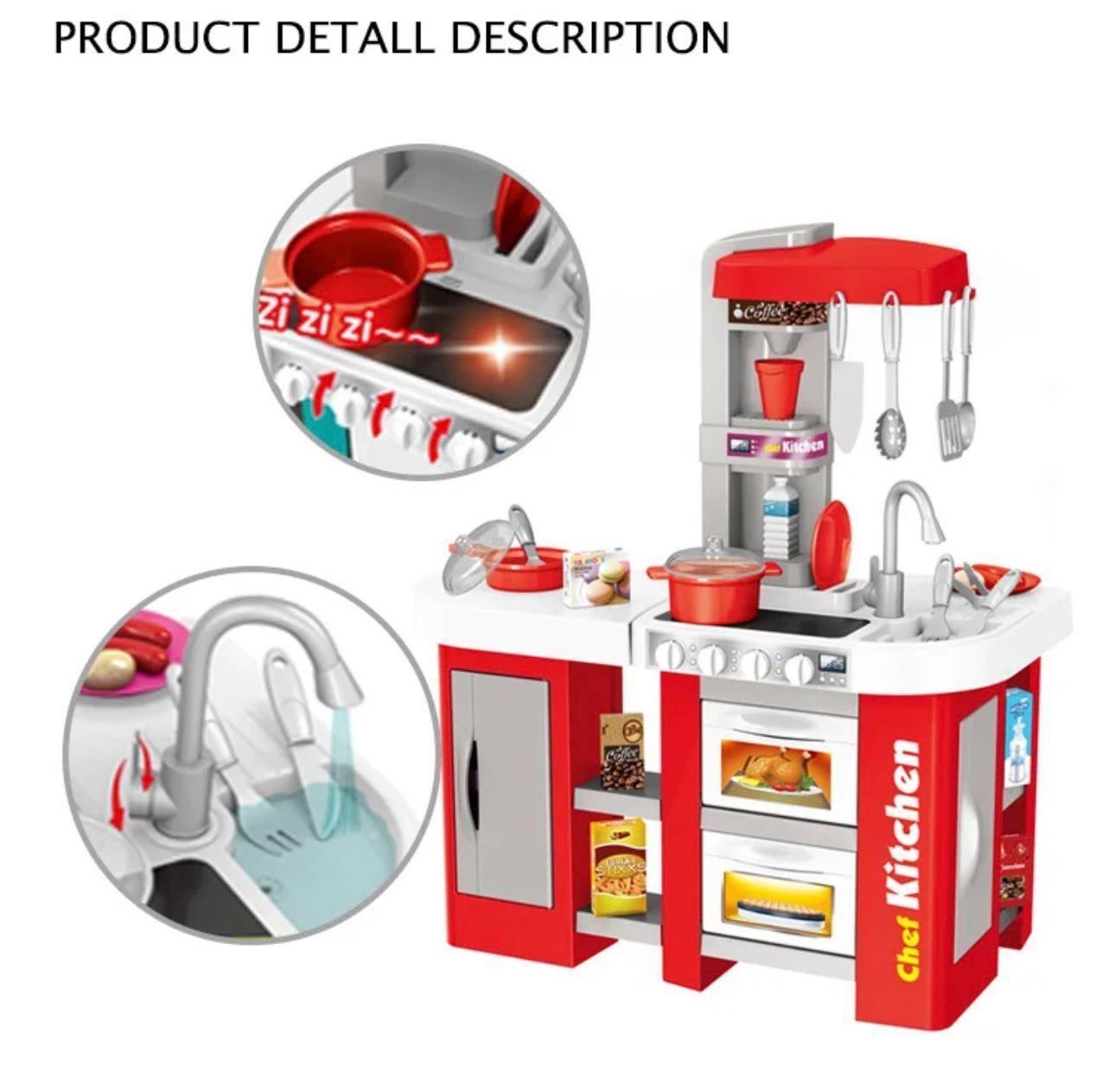 Cocina De Juguete Con Luz- Sonido- Utensilios Niños 53 Pzs-2