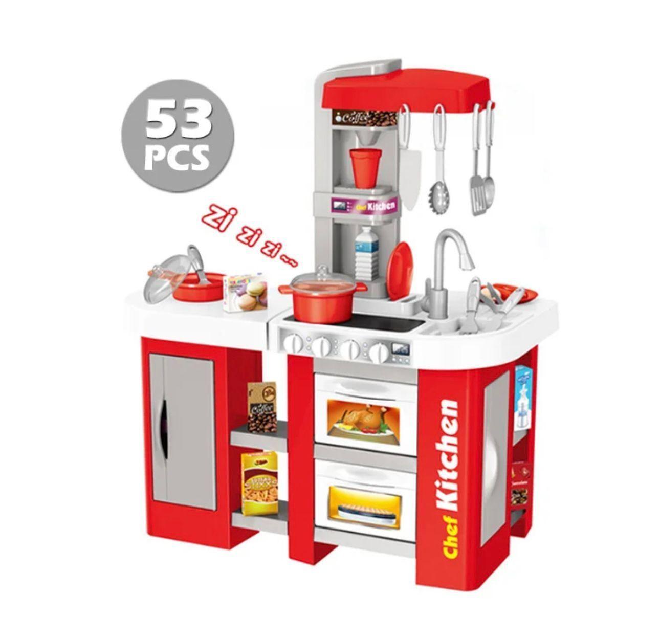 Cocina De Juguete Con Luz- Sonido- Utensilios Niños 53 Pzs-3