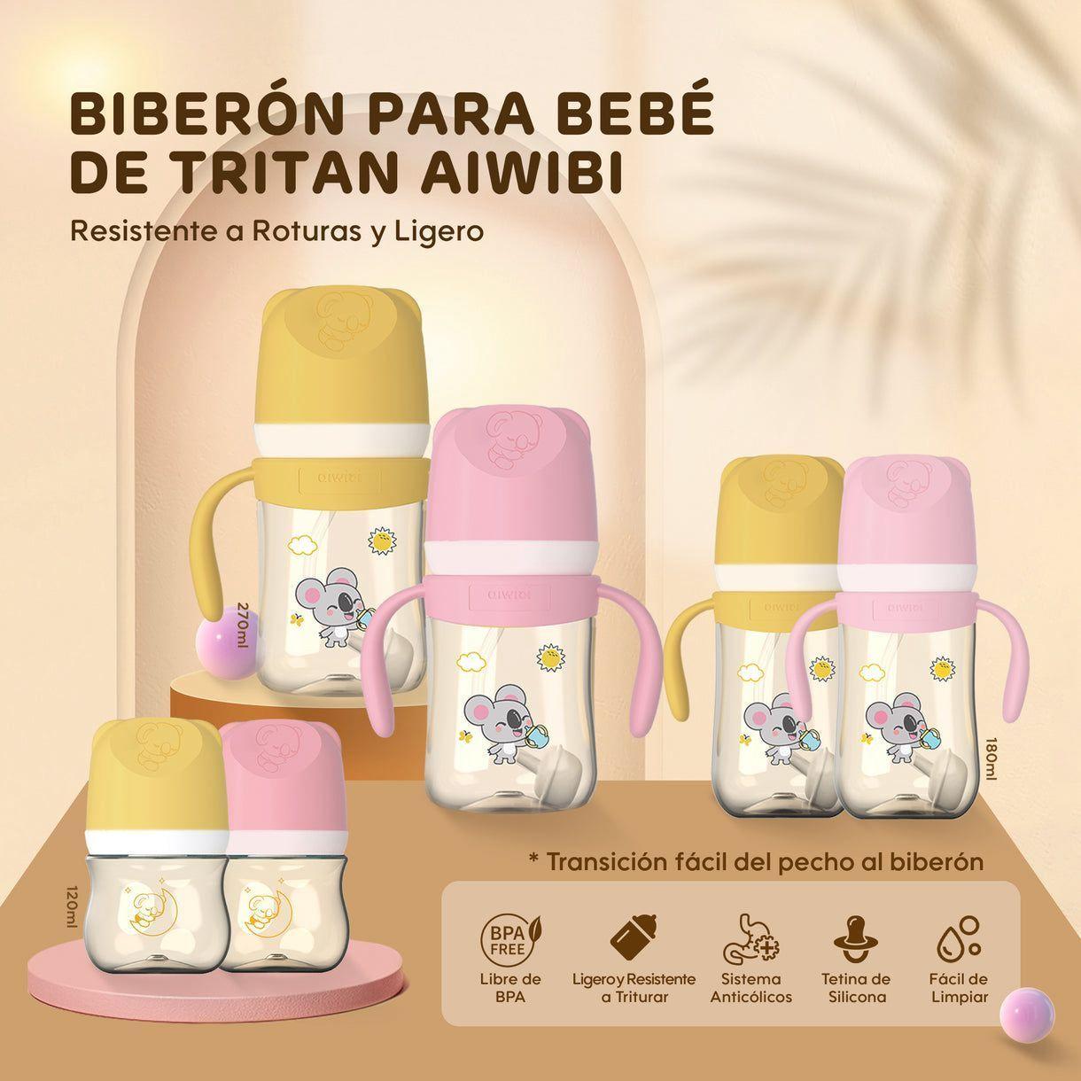 Mamadera Biber n Antic licos Aiwibi 120ml Tritan AMARILLO-2