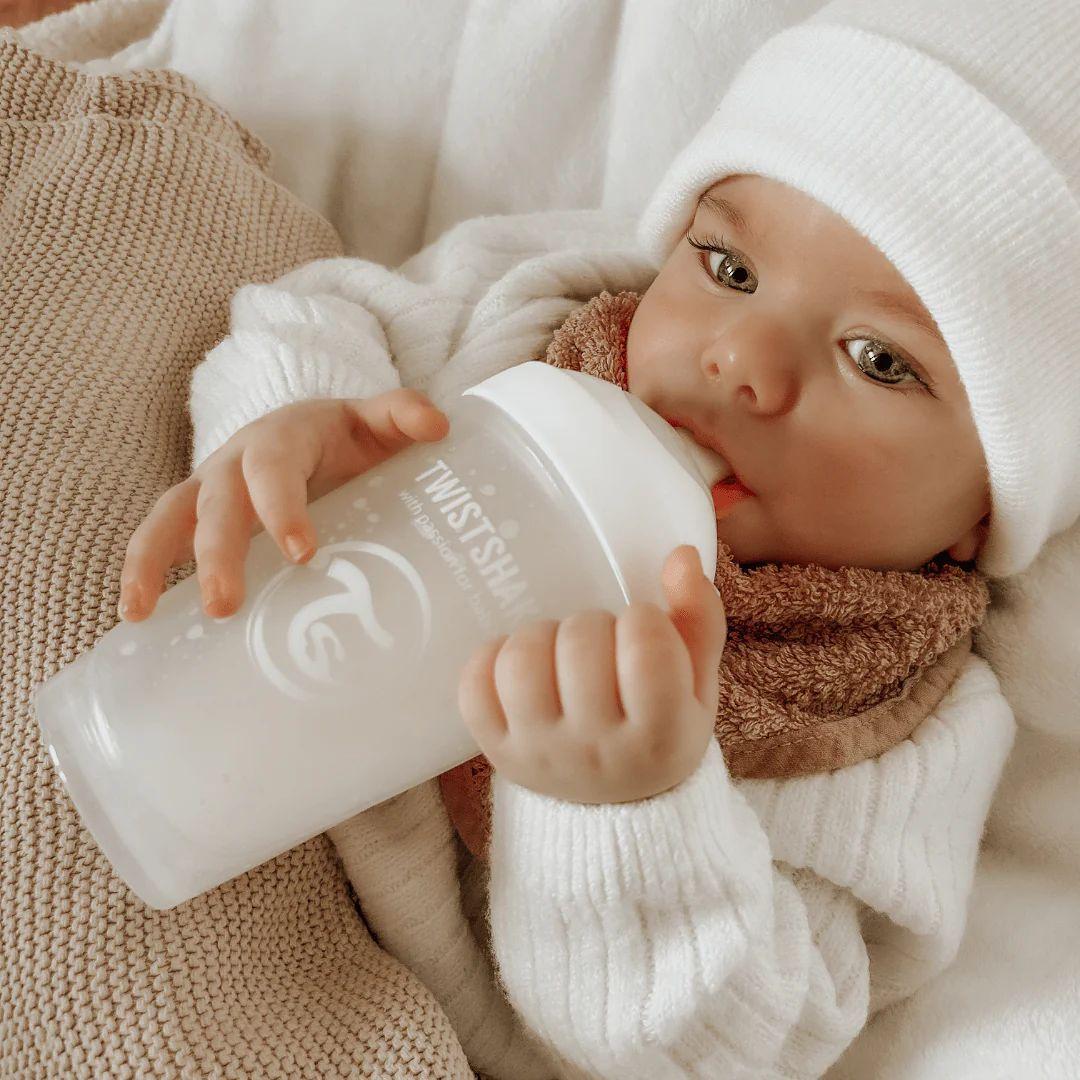 Mamadera Anticolico Twistshake Double Pro 260ml Blanco-4