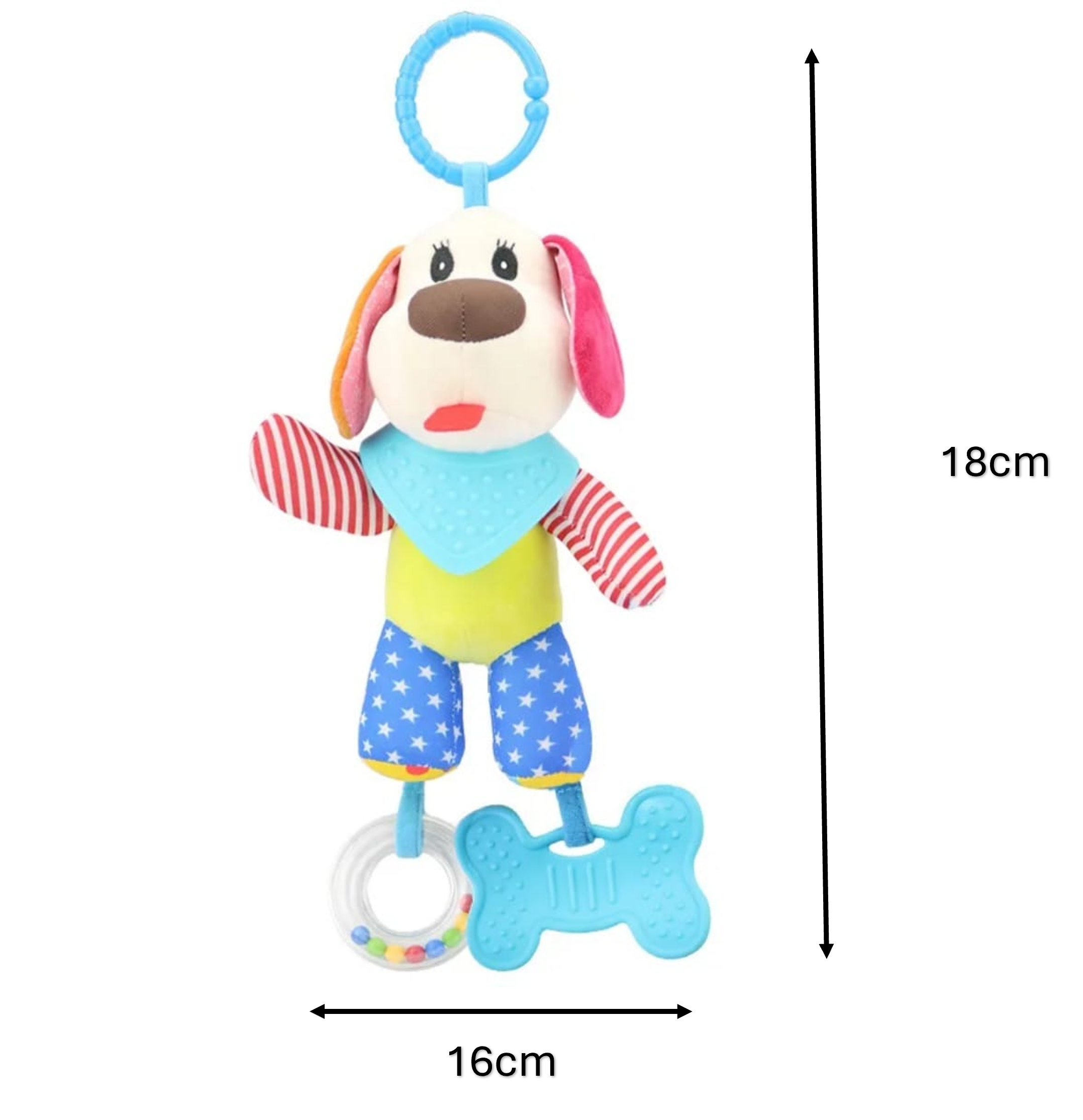 Juguete Peluche Sensorial Bebé Con Sonajero Y Mordedor-1