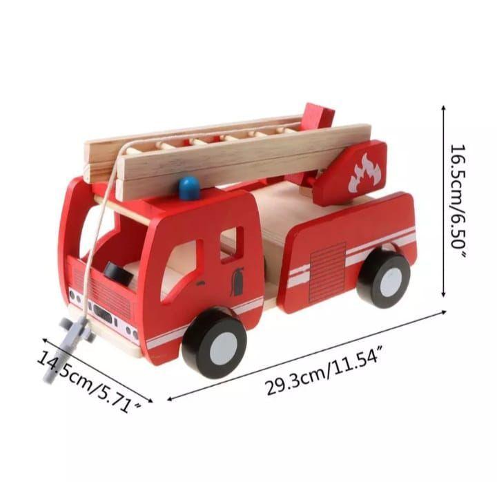 Camion De Bomberos Juguete De Madera Didactico-2