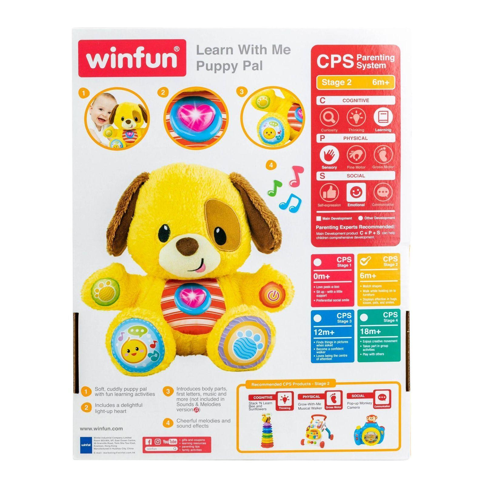 Peluche Perrito Aprende Conmigo Luz Y Sonido Winfun-2