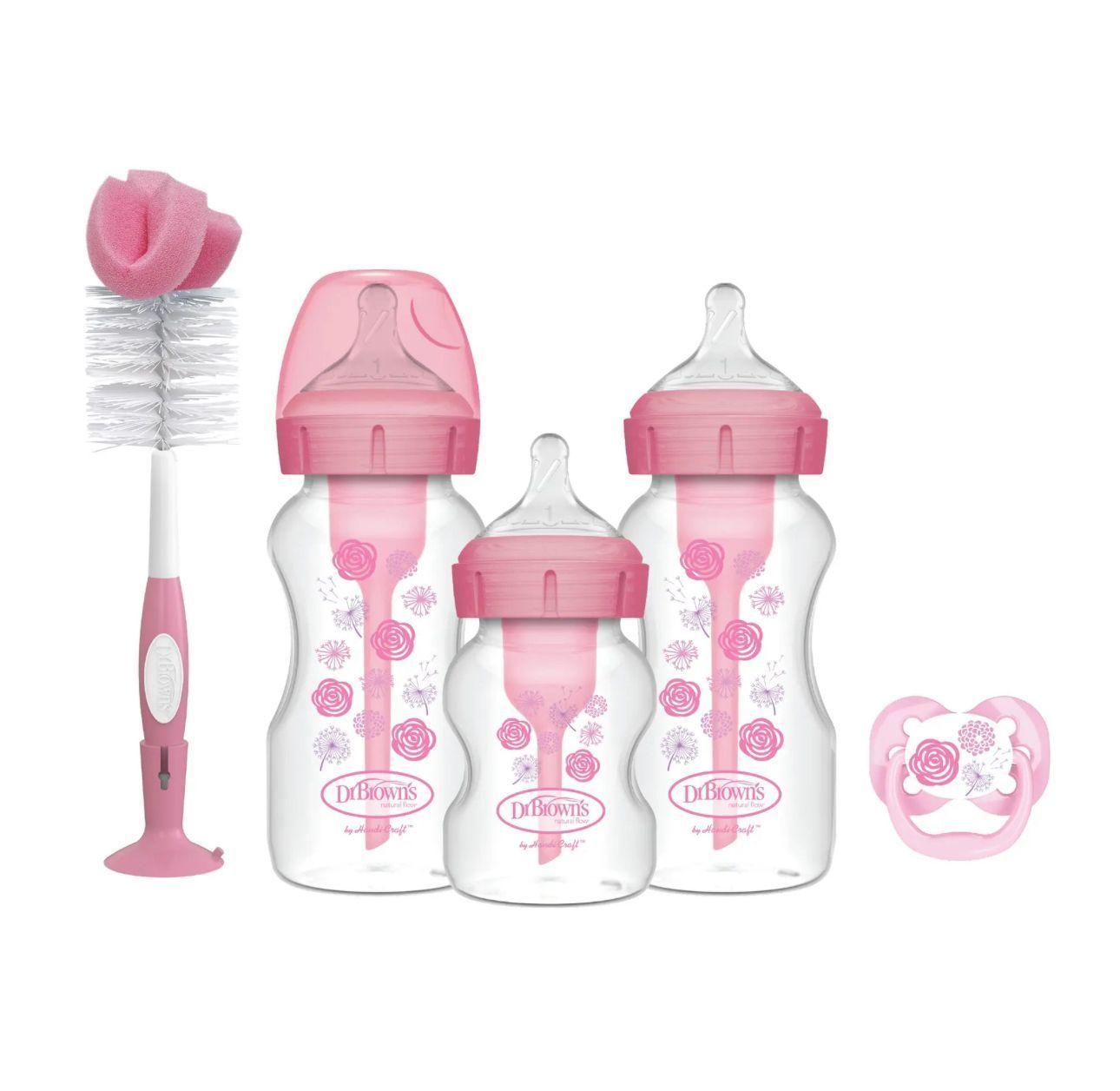 Set De Mamadera Dr Brown s Boca Ancha Options Rosado-0