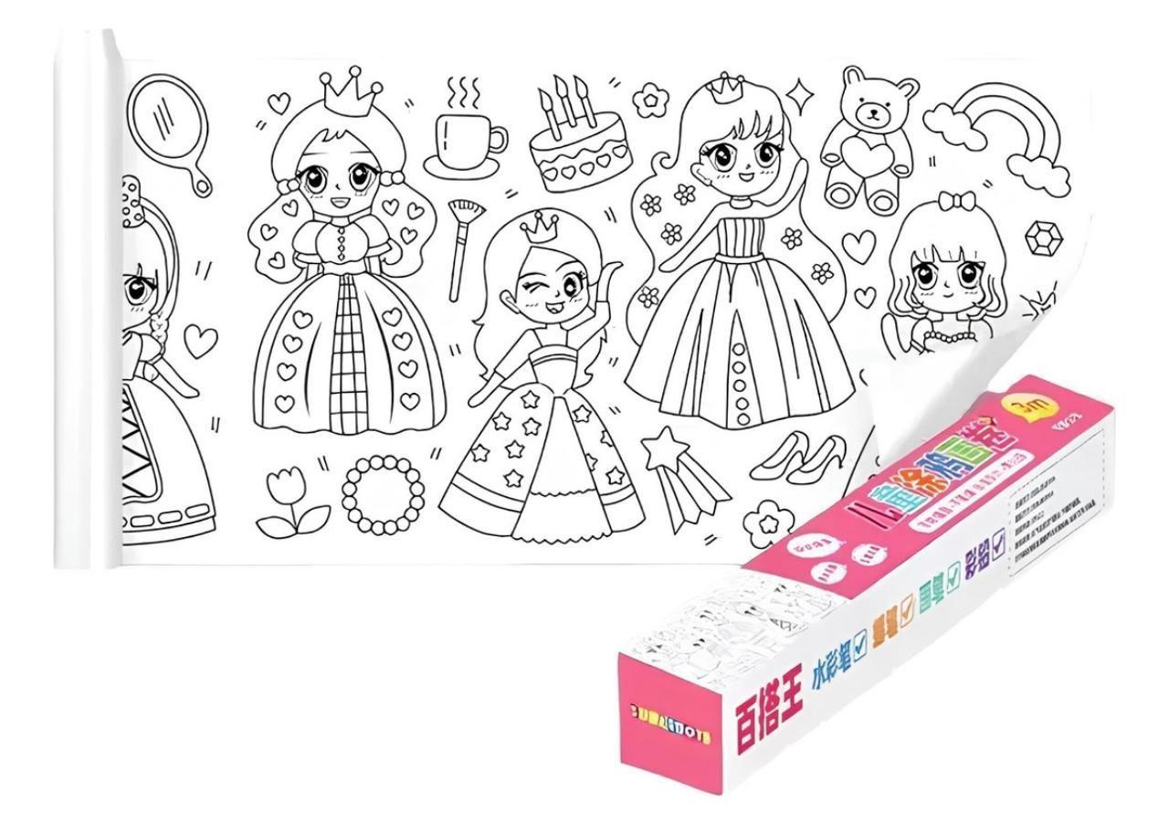 Rollo Papel Para Colorear Dibujo Para Ni os Manualidades PRINCESAS-0