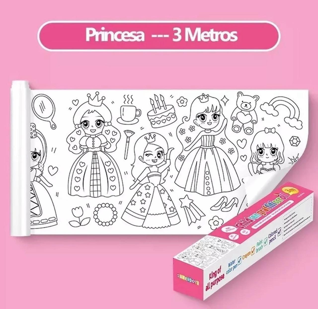 Rollo Papel Para Colorear Dibujo Para Ni os Manualidades PRINCESAS-2
