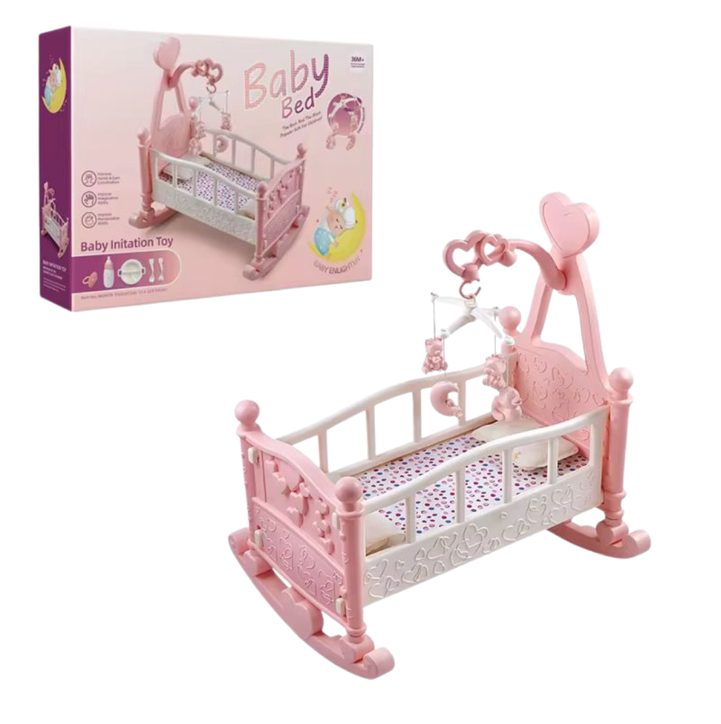 Cuna Mecedora Para Muñecas Con Accesorios Juguete-0