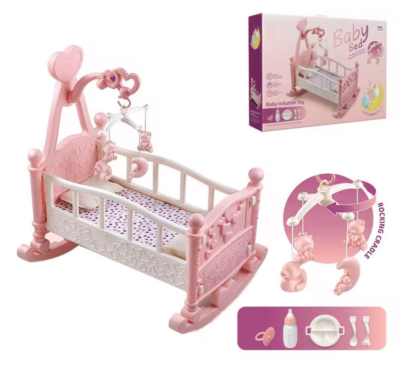 Cuna Mecedora Para Muñecas Con Accesorios Juguete-1