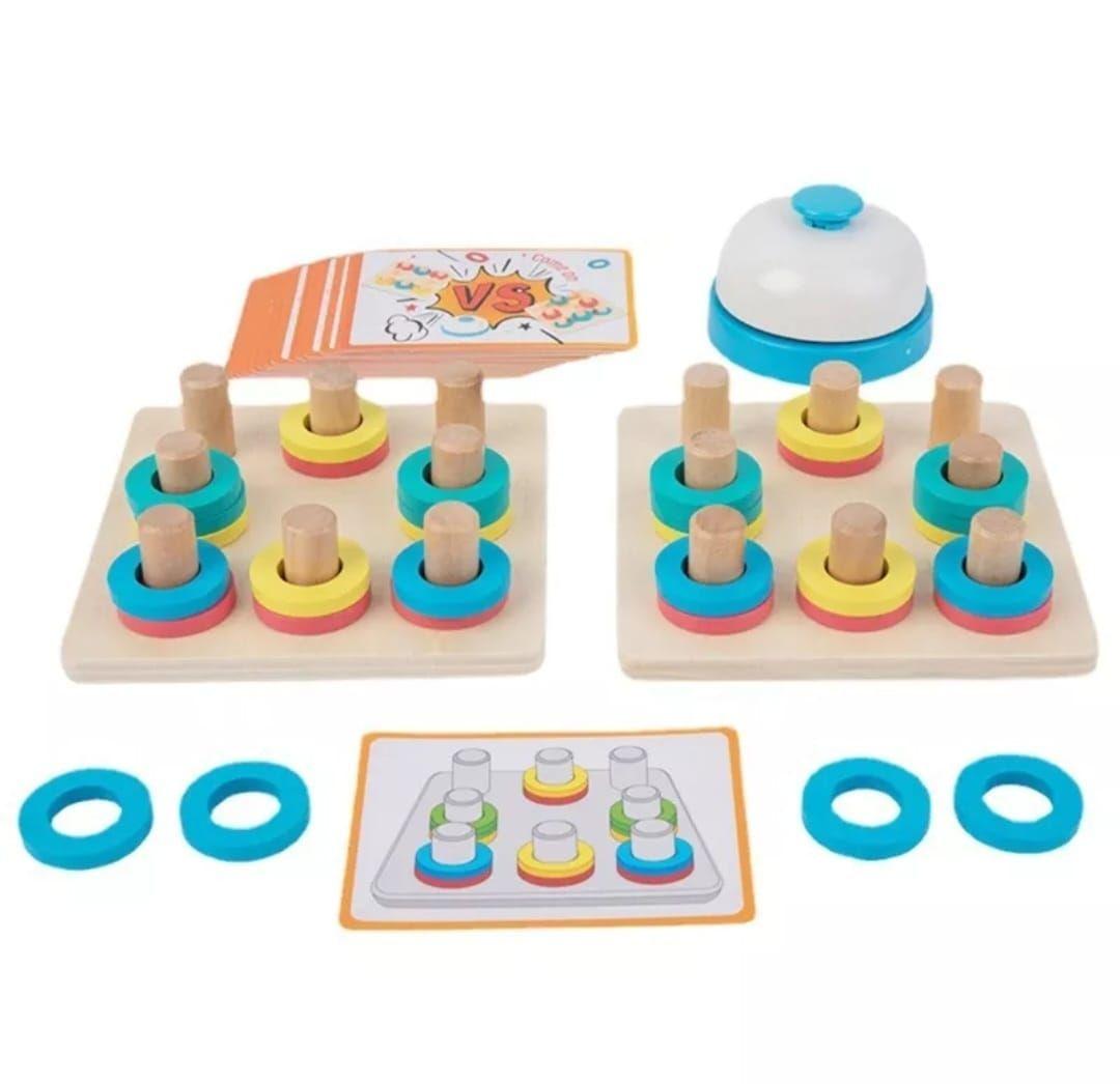 Juego De Mesa Madera Figuras Geometricas Competencia-0