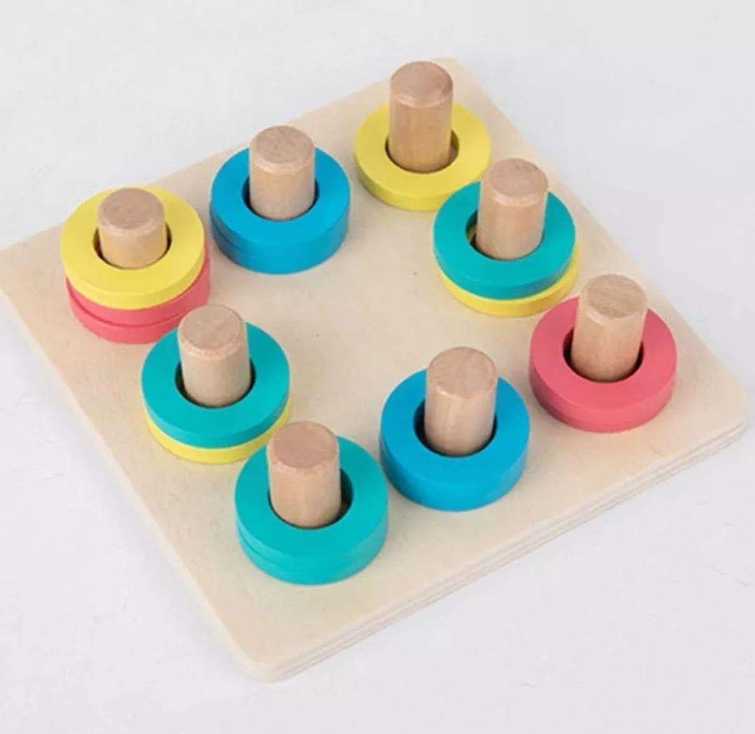 Juego De Mesa Madera Figuras Geometricas Competencia-3