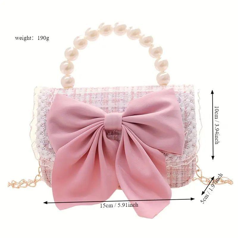 Cartera Bolso Lazo Rosado Para Nina-2