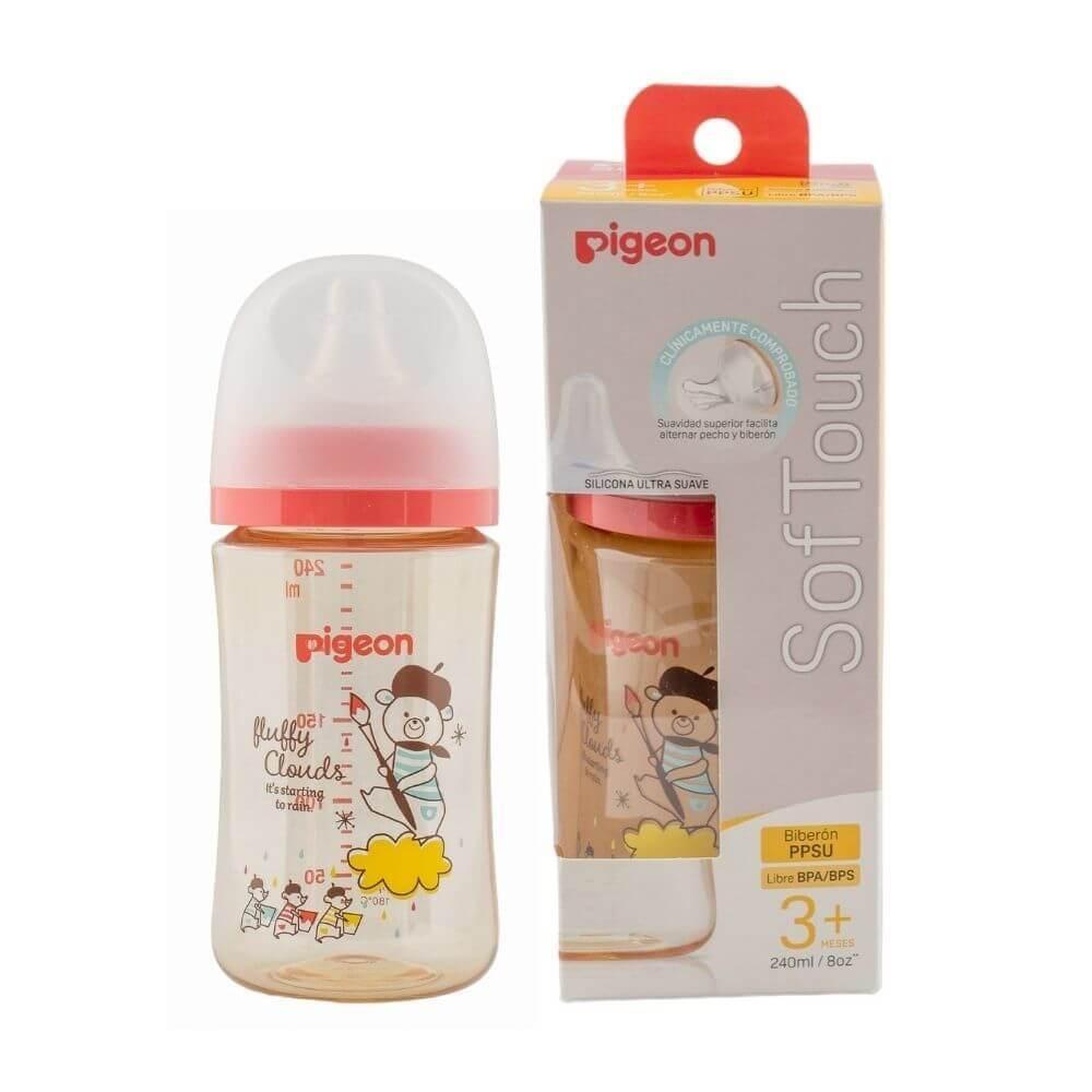 Biberón Mamadera Softouch Pigeon Ppsu 240ml ROJO OSO -0