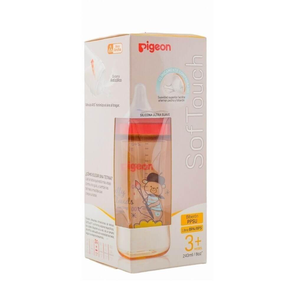 Biberón Mamadera Softouch Pigeon Ppsu 240ml ROJO OSO -1