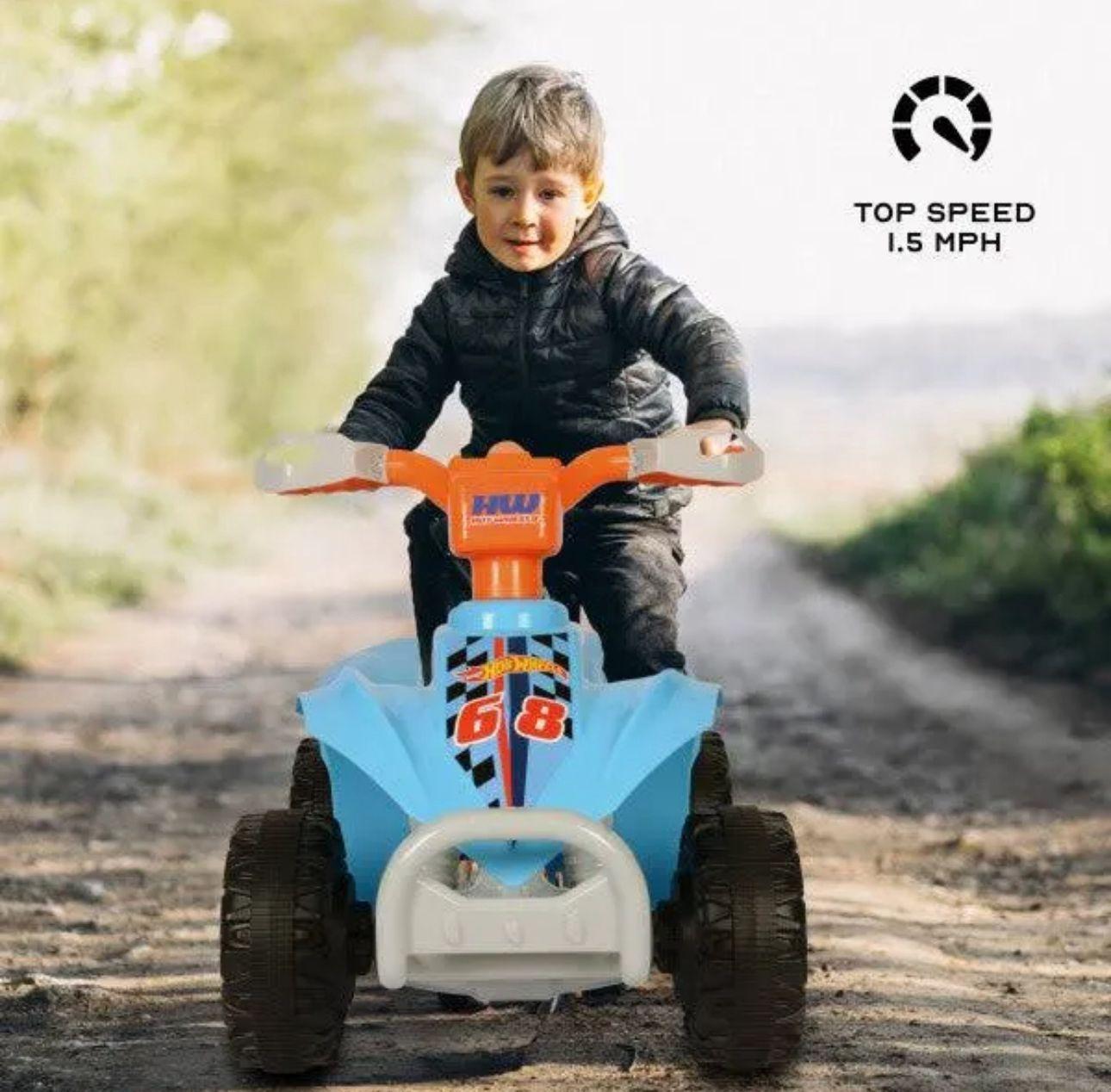 Cuatrimoto A Bater a recargable Azul Hot Wheels Ni os-3