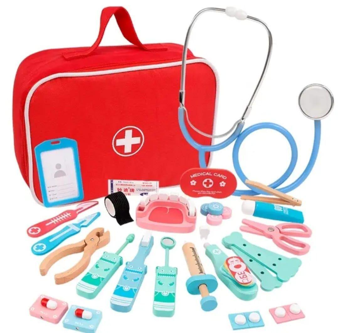 Set Juego De Roles Doctor- Dentista Juego Madera Niños-0