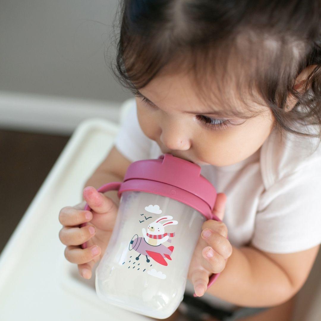 Vaso Con Asas Y Bombilla 270ml 6m Dr Browns Rosado-5