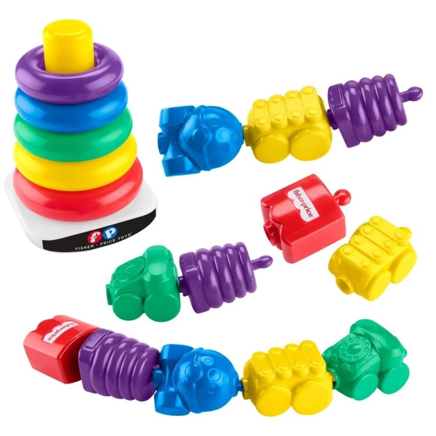 Kit Pila De Aritos Y Piezas Encaje Fisher Price Clasico-2