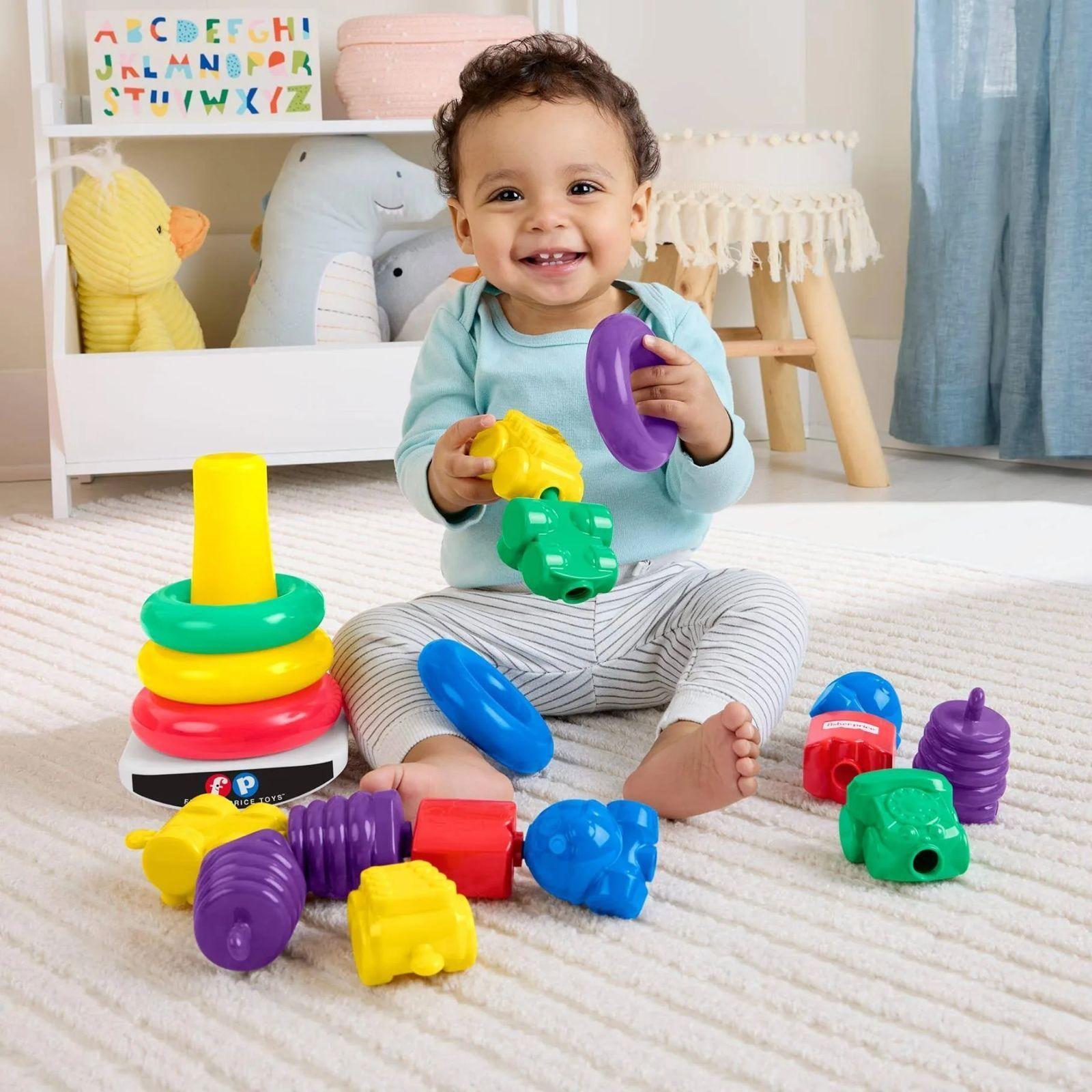 Kit Pila De Aritos Y Piezas Encaje Fisher Price Clasico-4