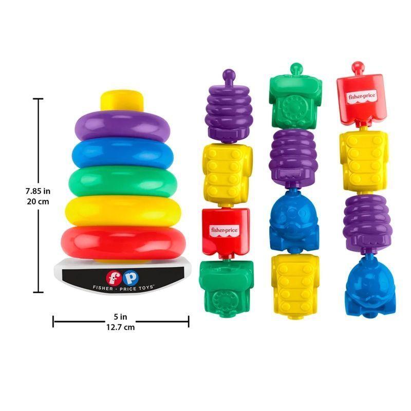 Kit Pila De Aritos Y Piezas Encaje Fisher Price Clasico-5