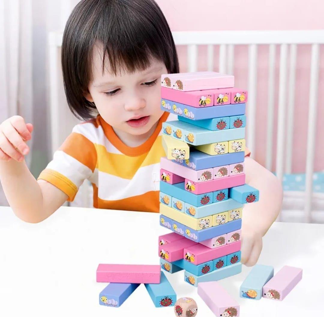 Torre De Juego Estilo Jen ga Madera Con Reto-3