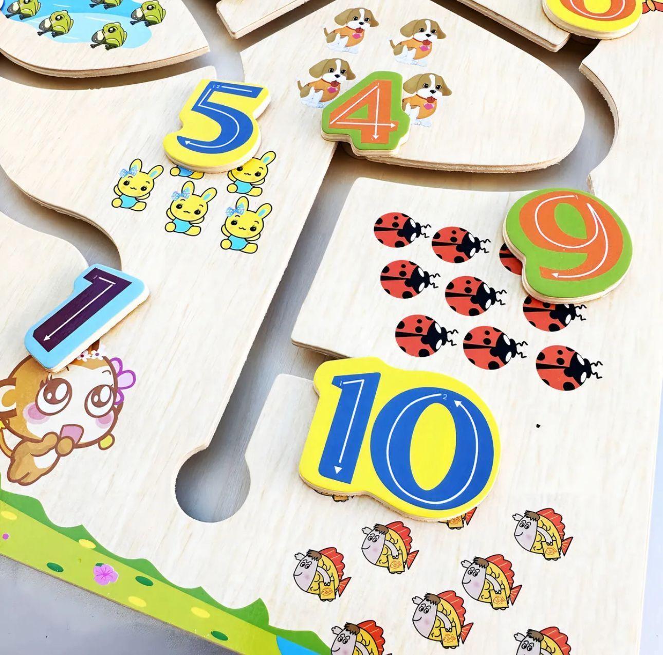 Juguete Encaje Sensorial Madera Secuencia Logica Cognitiva M1 numeros-2