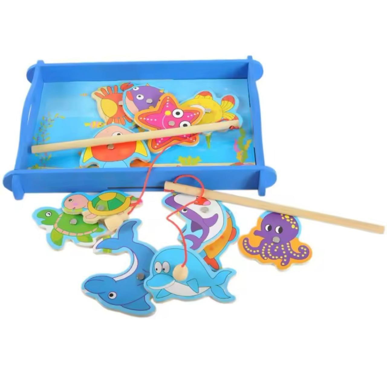 Juego De Pesca Magnético- Madera Puzzle Didáctico Niños-2