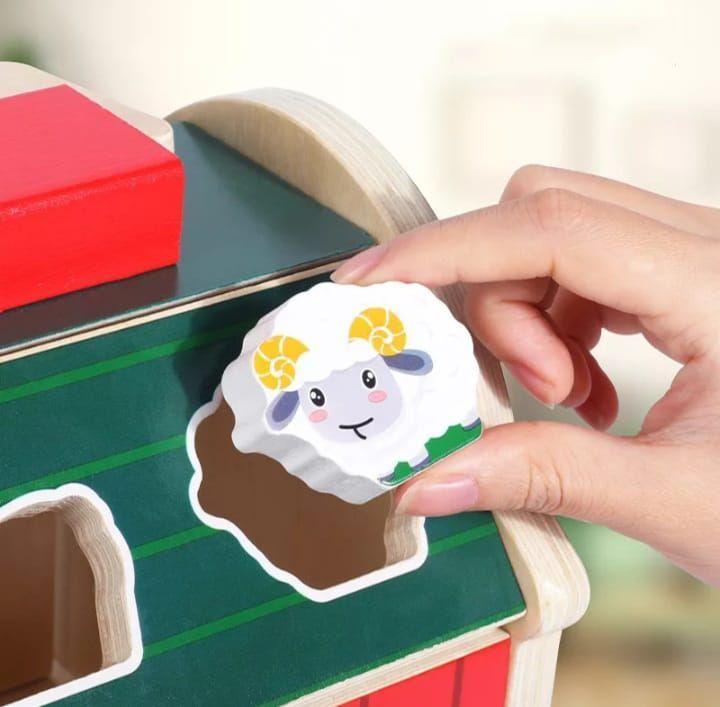 Juguete Encaje Granja Animales De Madera Didáctico Niños-3