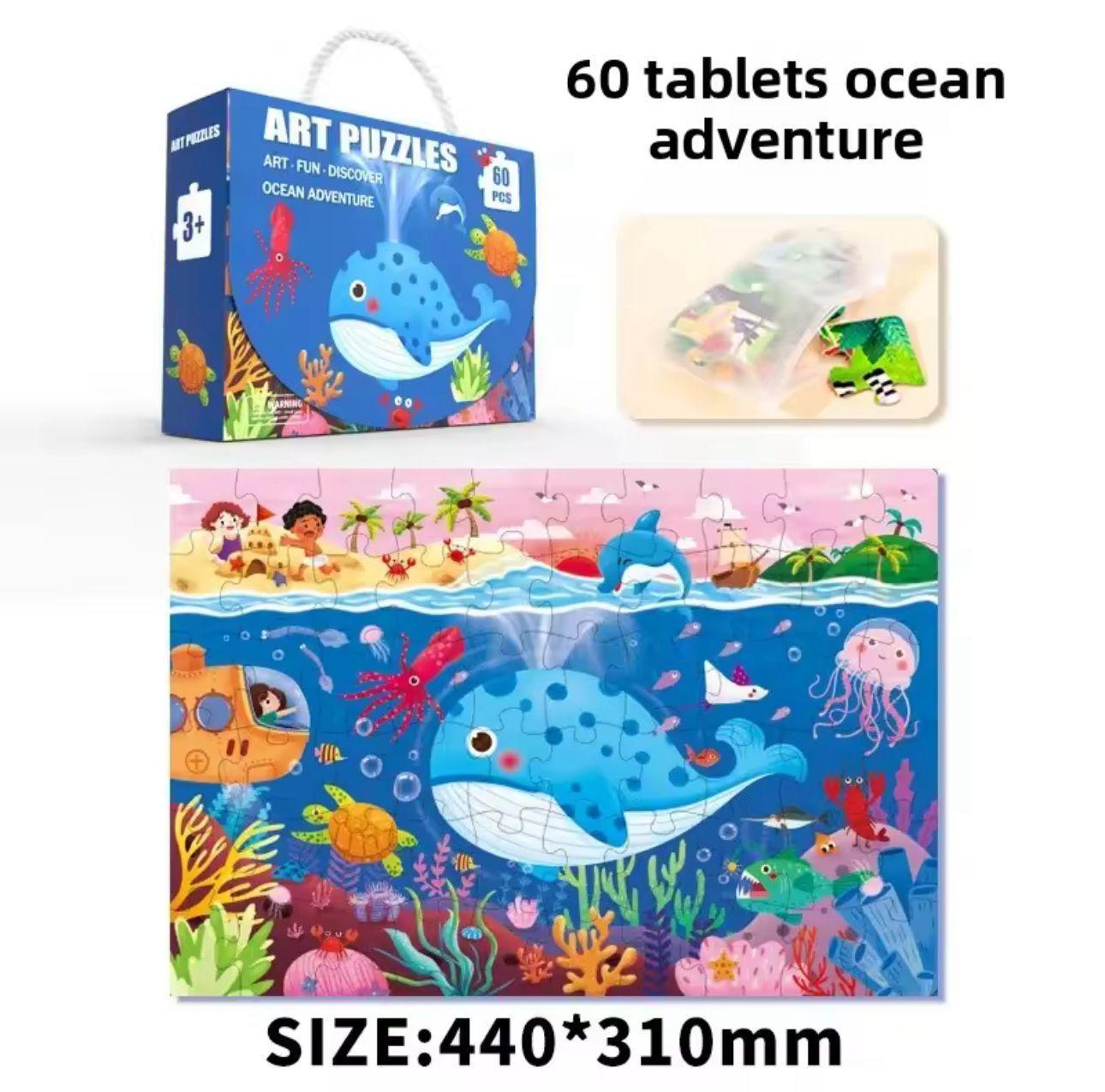 Rompecabezas Puzzle Para Niños 60 Piezas Animales Marinos-2