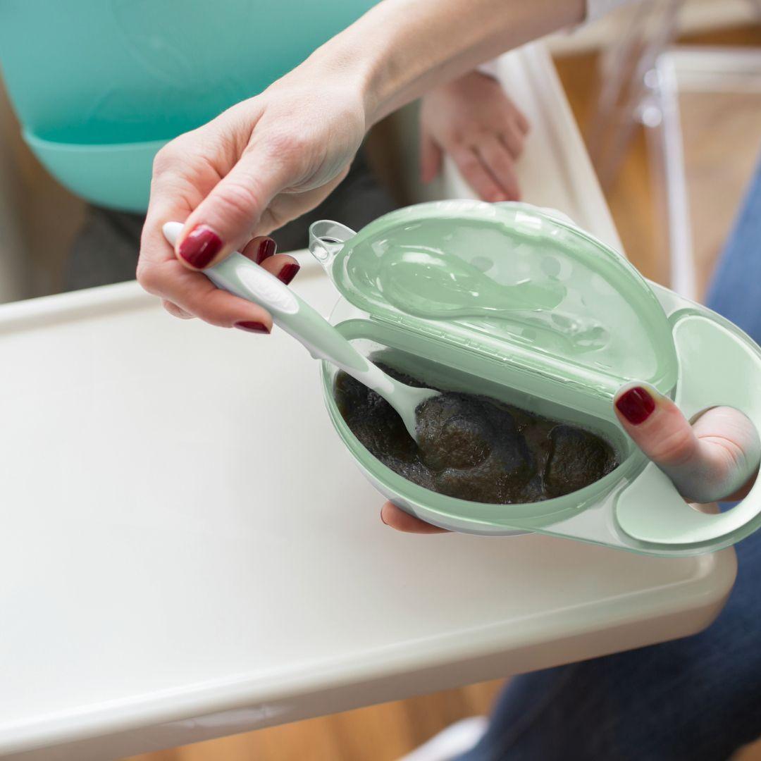 Plato Y Cuchara Para Viaje 4m Dr Browns Verde-2