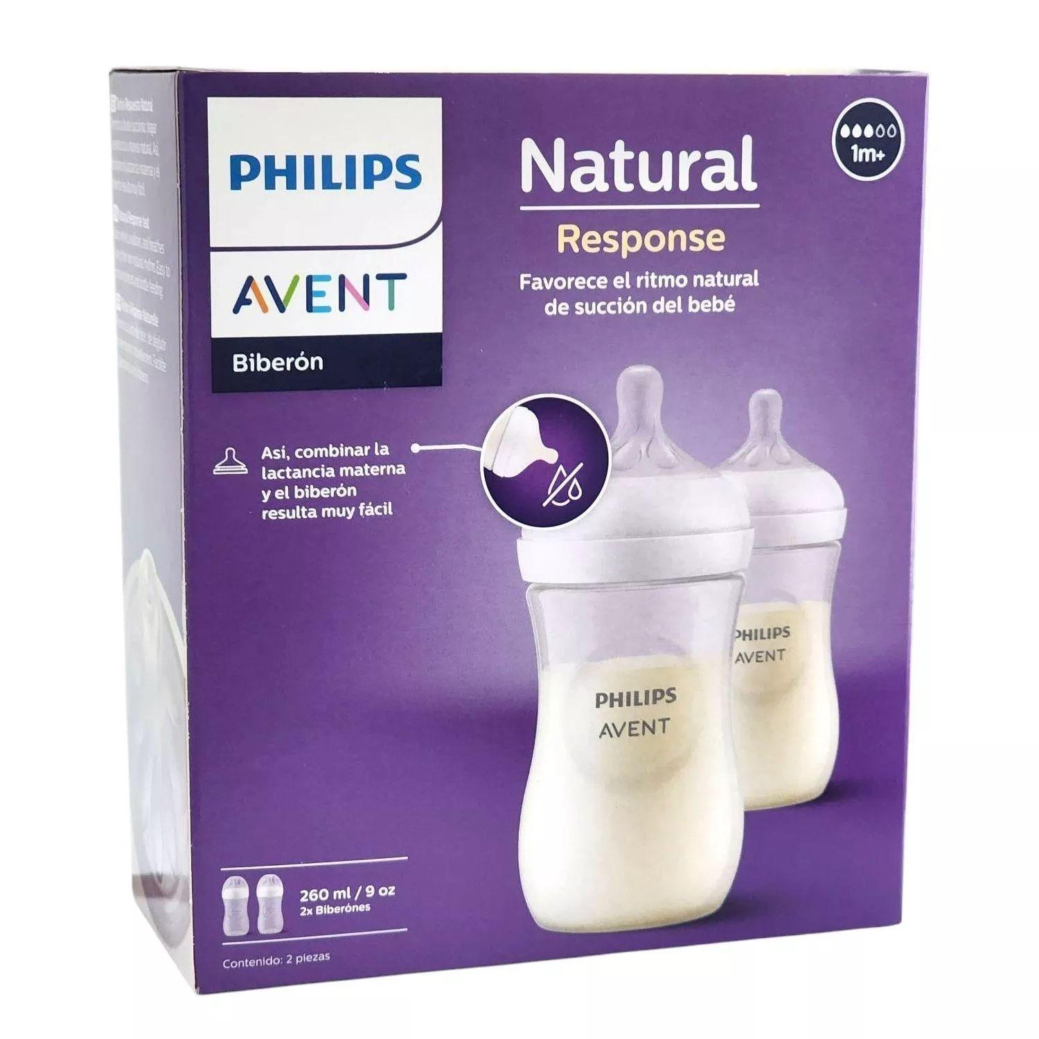 Pack 2 Mamadera Avent Natural Response 1m 260ml Trasl cido-2