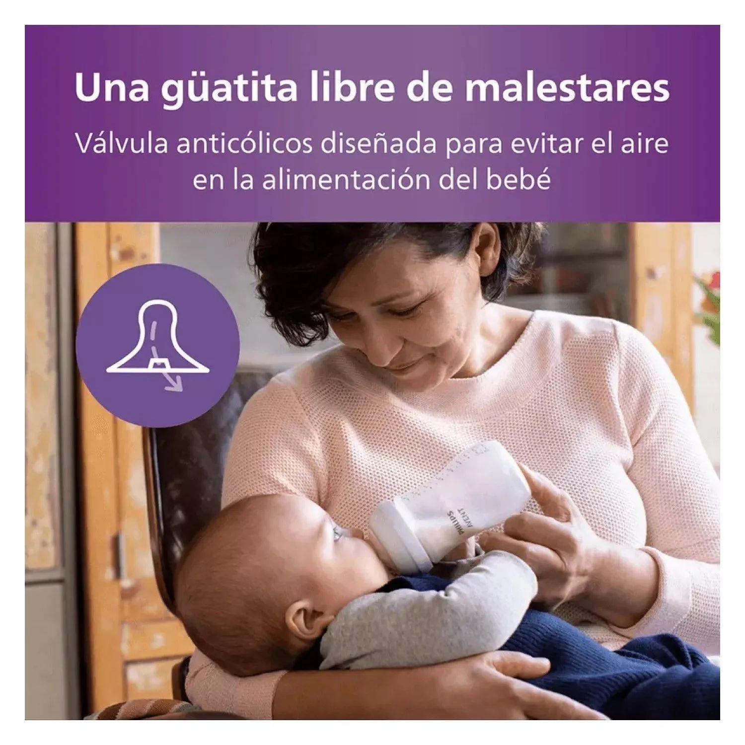 Pack 2 Mamadera Avent Natural Response 1m 260ml Trasl cido-3