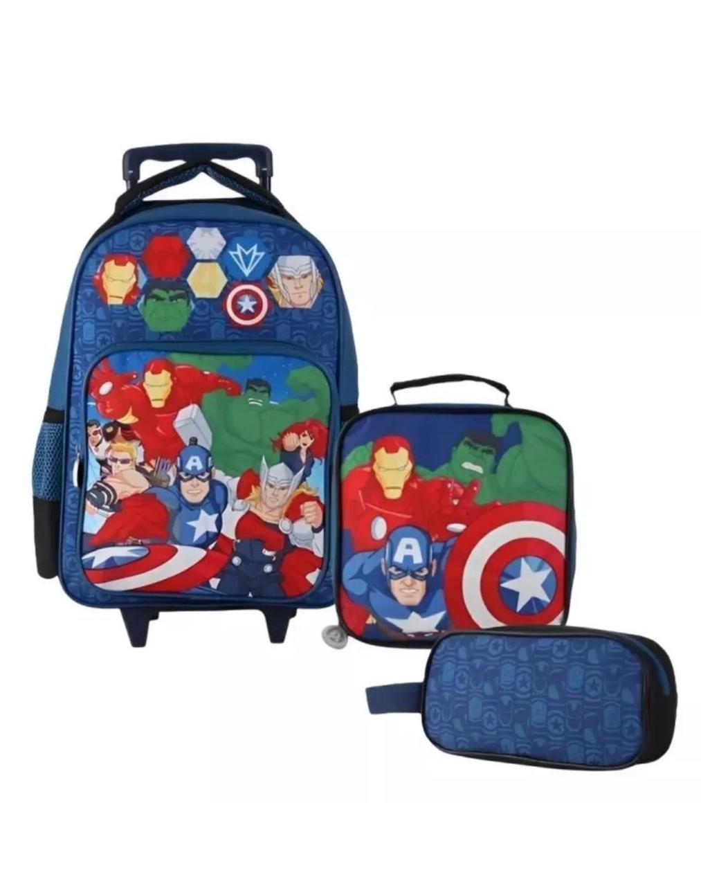 Mochila Infantil Con Rueda lonchera estuche Ni os Avenger-0