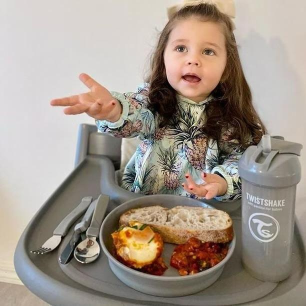 Bowl Para Comida con tapa Twistshake  Bebé Gris -1