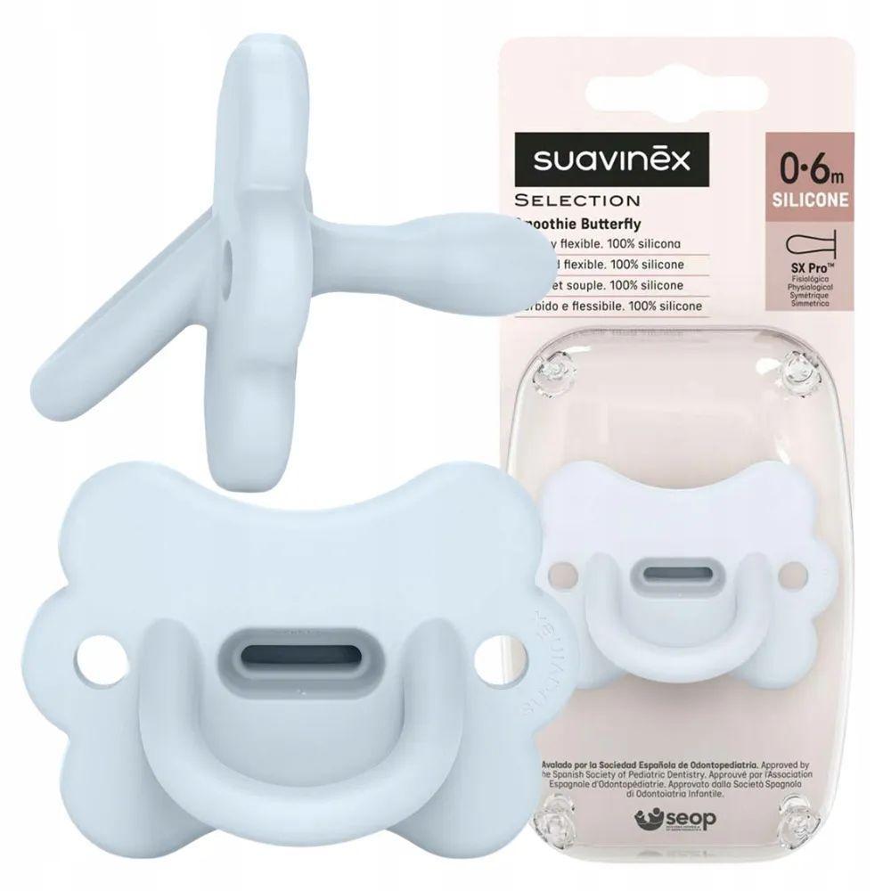 Chupete Suavinex Todo Silicona Butterfly 0 6meses Celeste-3