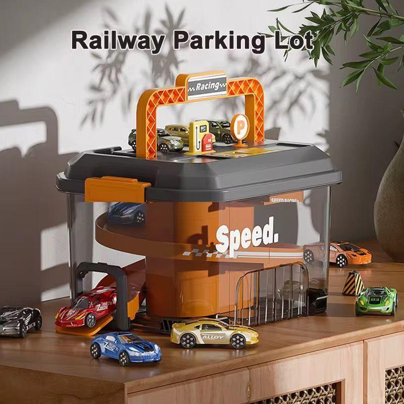 Pista Garage Con Maleta Y Autos Juguete-2