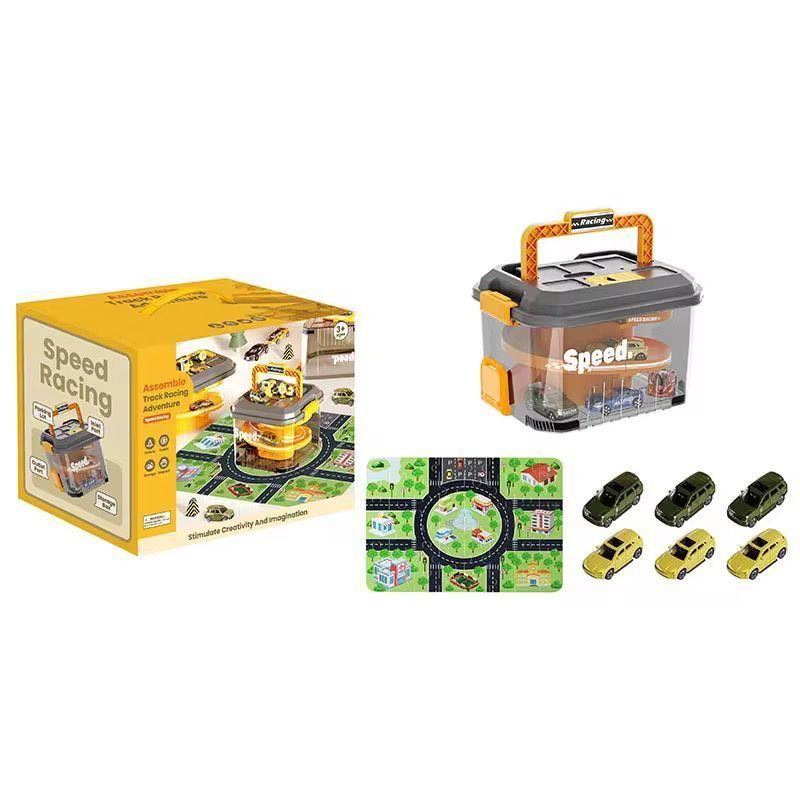 Pista Garage Con Maleta Y Autos Juguete-3