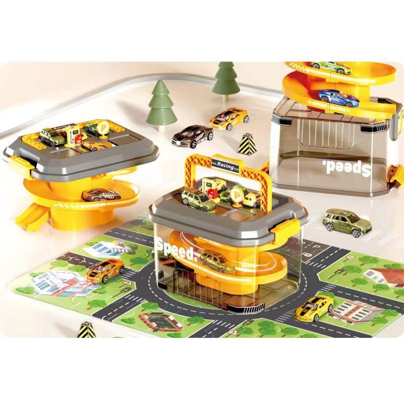 Pista Garage Con Maleta Y Autos Juguete-4