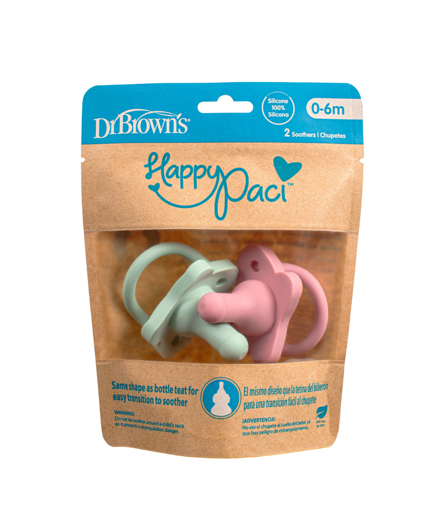 Chupete Silicona Dr Brown s 0 6 Meses Rosa Verde 2 Unid-1
