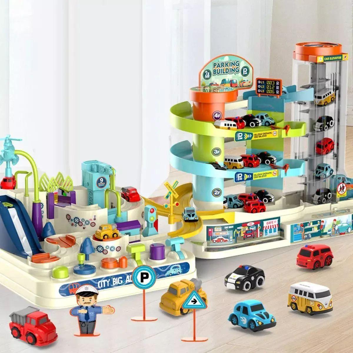 Juguete Ciudad Pista De Autos Y Estacionamiento Con Ascensor-2